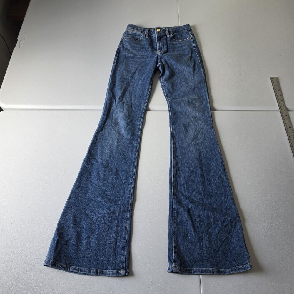 Frame Jeans Womens 25 Blue Le High Flare High Rise Stretch Denim Van Ness